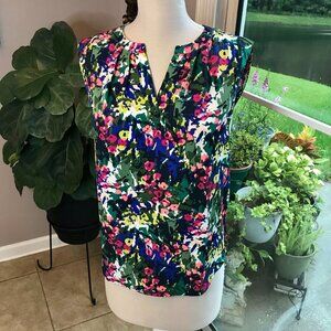 J. Crew Floral‎ Abstract Sleeveless Blouse Size 0